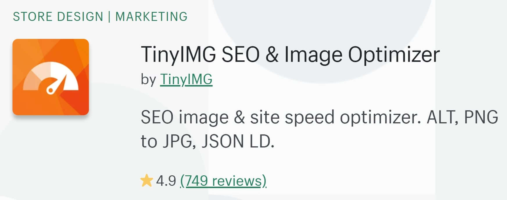 TinyIMG Shopify SEO App