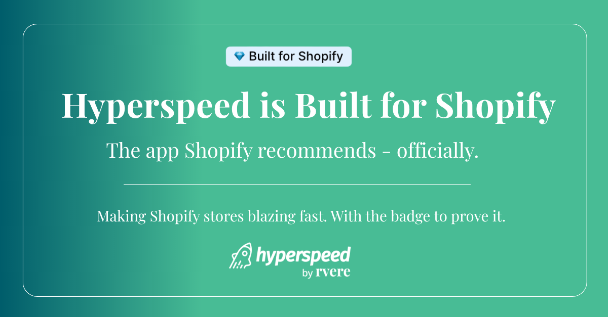 Hyperspeed app labeled “Built for Shopify,” officially recommended for speeding up Shopify stores